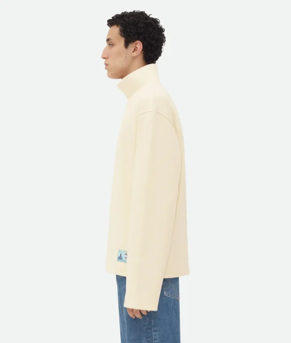 Bottega Veneta Cotton Rib T-Shirt With Label> Knitwear