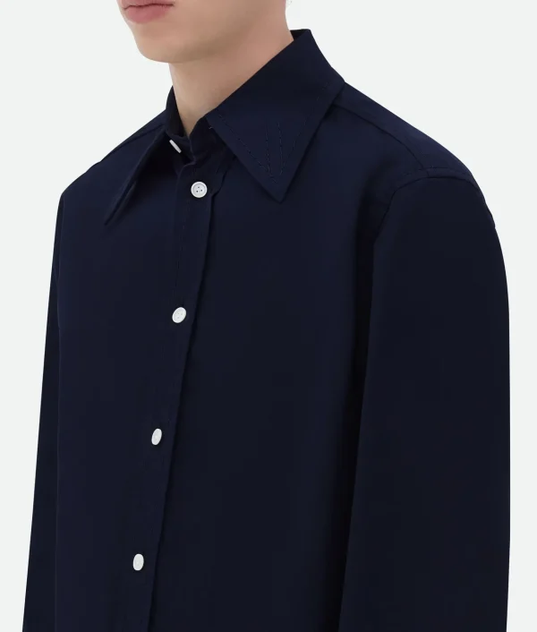 Bottega Veneta Cotton Shirt With Top Stitching> Shirts