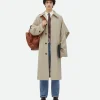 Bottega Veneta Cotton Silk Cape Trench With Check Lining> Coats