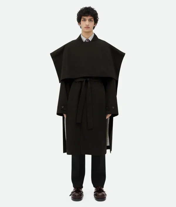 Bottega Veneta Cotton Silk Cape With Check Lining> Coats