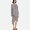 Bottega Veneta Cotton Striped Dress With Knot Detail>Women Dresses