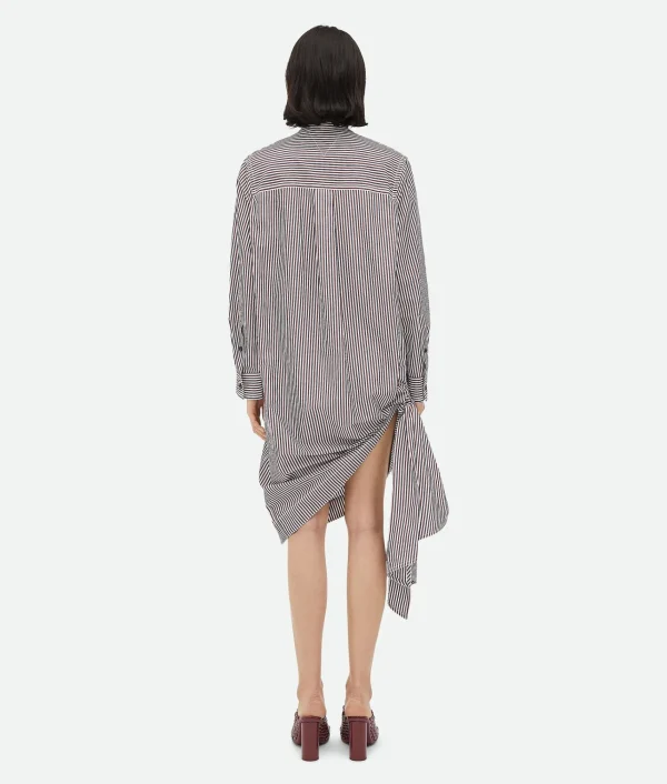 Bottega Veneta Cotton Striped Dress With Knot Detail>Women Dresses