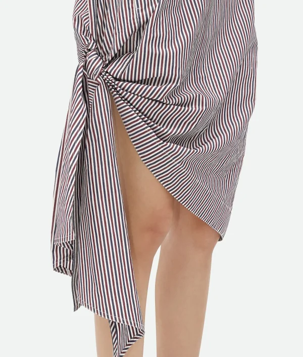Bottega Veneta Cotton Striped Dress With Knot Detail>Women Dresses