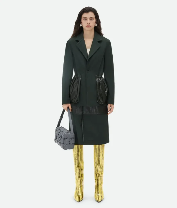 Bottega Veneta Cotton Twill Jacket With Leather Pockets>Women Jackets