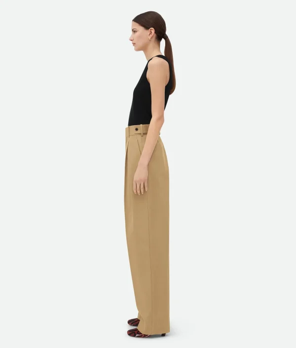 Bottega Veneta Cotton Twill Tapered Trousers>Women Trousers And Shorts