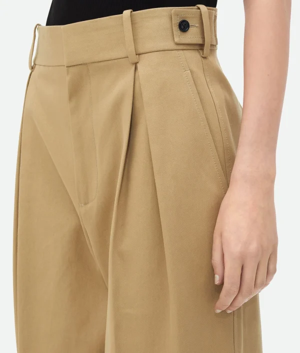 Bottega Veneta Cotton Twill Tapered Trousers>Women Trousers And Shorts