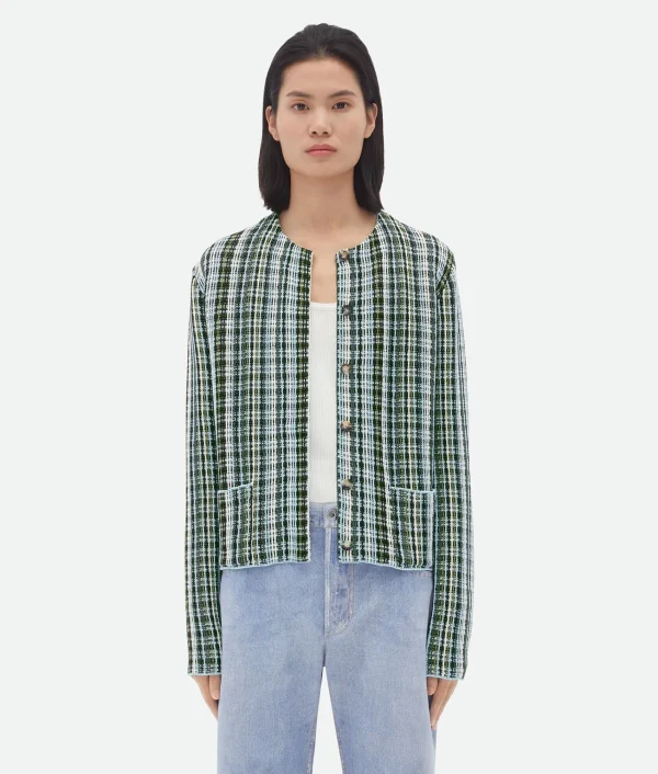 Bottega Veneta Cotton Viscose Check Jacket>Women Jackets