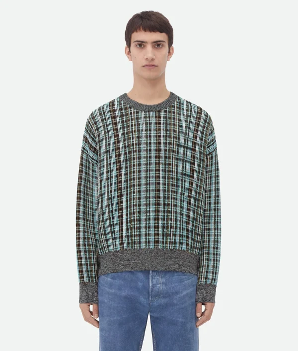 Bottega Veneta Cotton Viscose Check Jumper> Knitwear