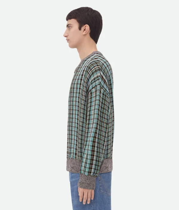 Bottega Veneta Cotton Viscose Check Jumper> Knitwear