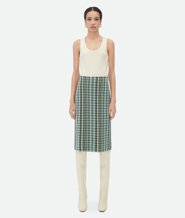 Bottega Veneta Cotton Viscose Check Skirt>Women Skirts