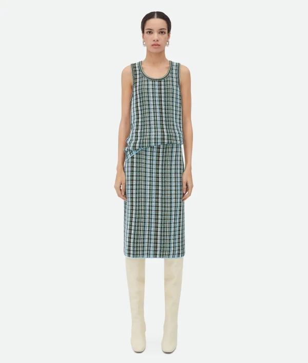 Bottega Veneta Cotton Viscose Check Top>Women Tops And T-Shirts