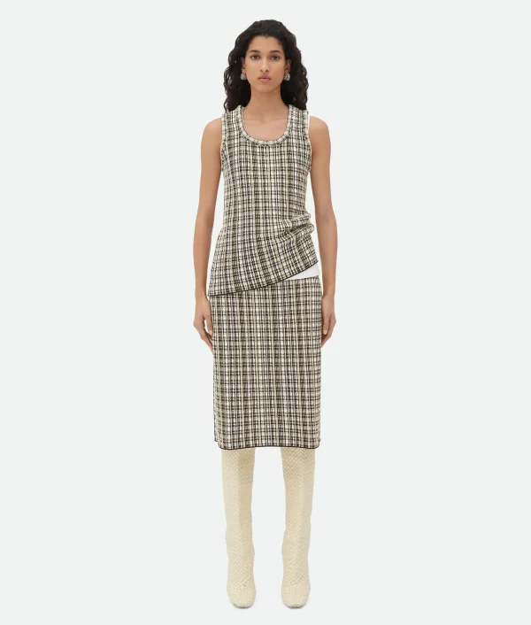 Bottega Veneta Cotton Viscose Check Top>Women Tops And T-Shirts