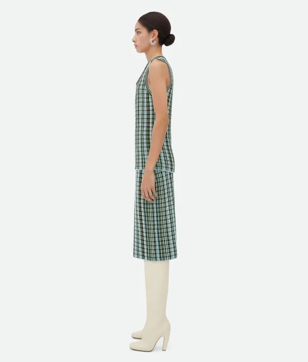 Bottega Veneta Cotton Viscose Check Top>Women Tops And T-Shirts
