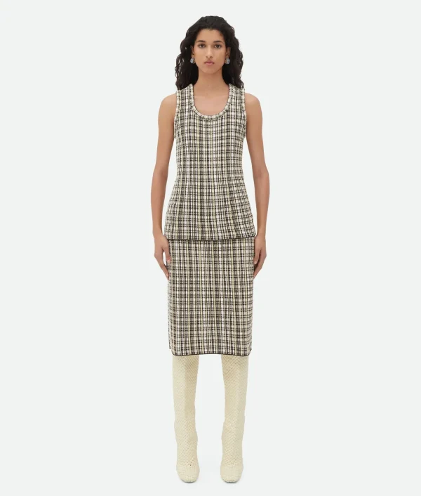 Bottega Veneta Cotton Viscose Check Top>Women Tops And T-Shirts