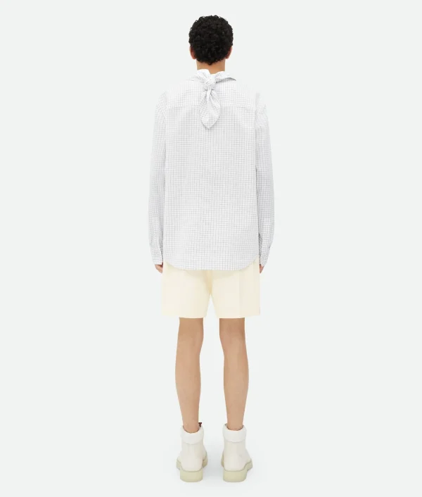Bottega Veneta Crisp Cotton Silk Check Bandana Shirt> Shirts