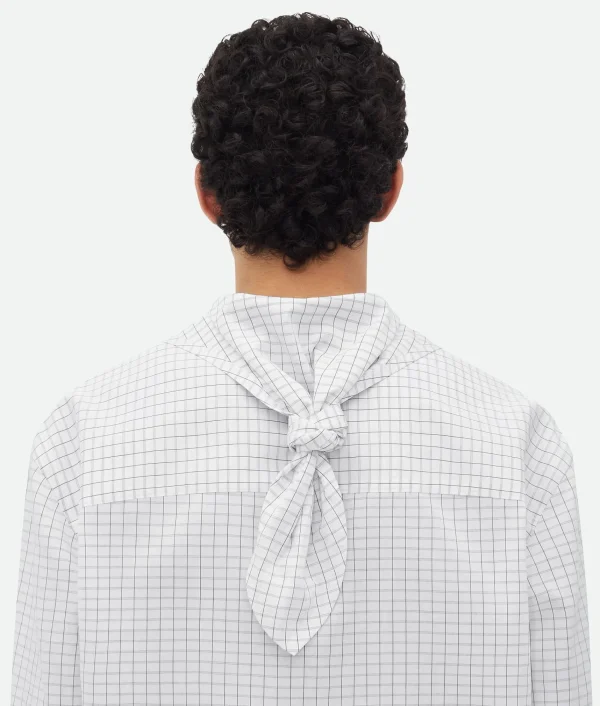 Bottega Veneta Crisp Cotton Silk Check Bandana Shirt> Shirts
