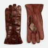 Bottega Veneta Crocodile-Effect Leather Gloves> Gloves