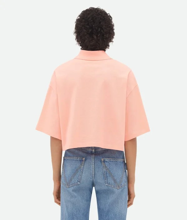 Bottega Veneta Cropped Cotton Piquet Polo>Women Tops And T-Shirts