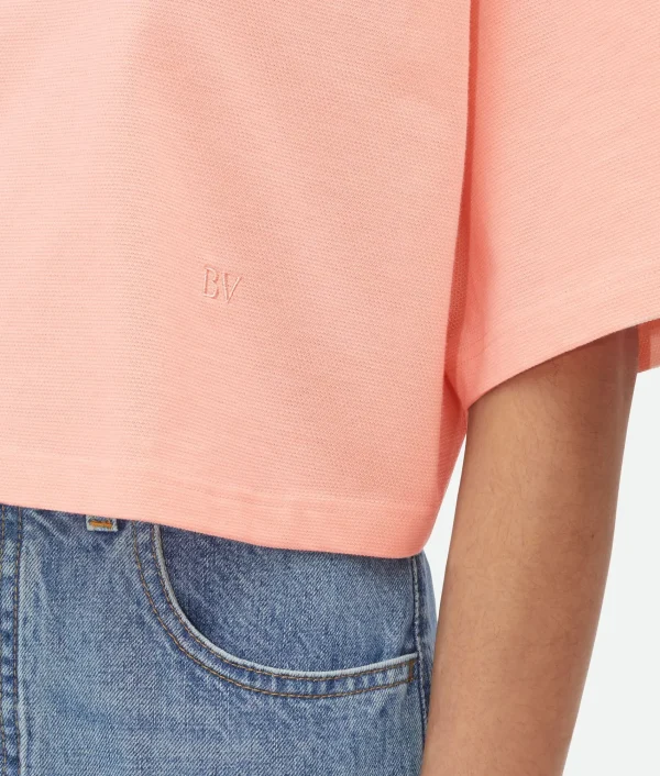 Bottega Veneta Cropped Cotton Piquet Polo>Women Tops And T-Shirts