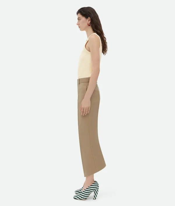 Bottega Veneta Curved Cotton Trousers>Women Trousers And Shorts