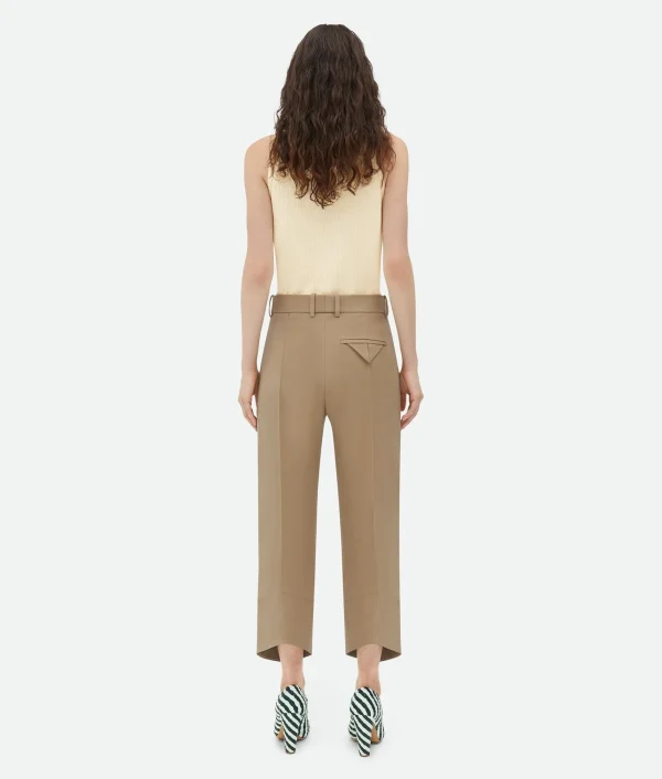 Bottega Veneta Curved Cotton Trousers>Women Trousers And Shorts