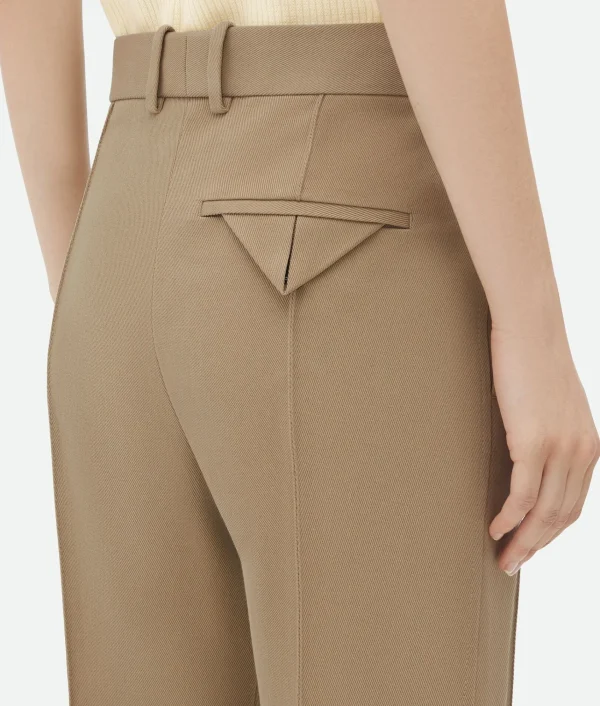 Bottega Veneta Curved Cotton Trousers>Women Trousers And Shorts