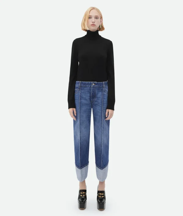 Bottega Veneta Curved Shape Denim>Women Trousers And Shorts | Denim