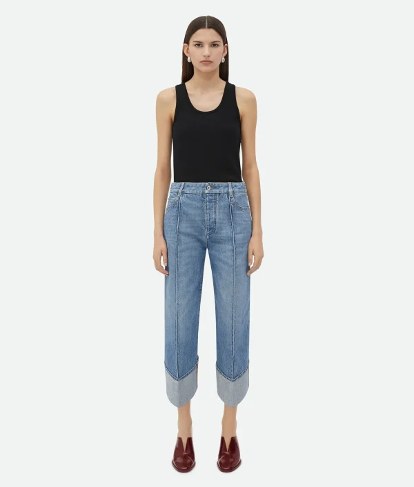 Bottega Veneta Curved Shape Vintage Indigo Denim>Women Denim