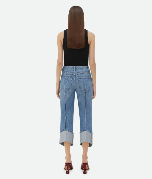 Bottega Veneta Curved Shape Vintage Indigo Denim>Women Denim