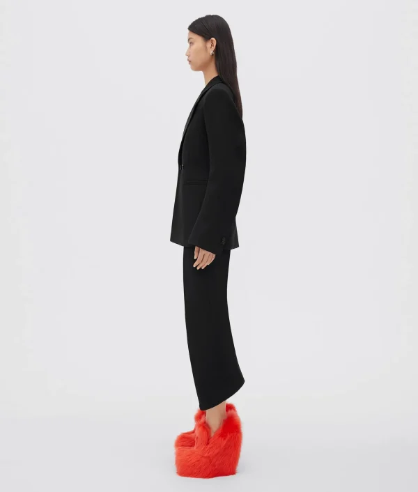 Bottega Veneta Curved Sleeves Compact Wool And Satin Jacket>Women Jackets