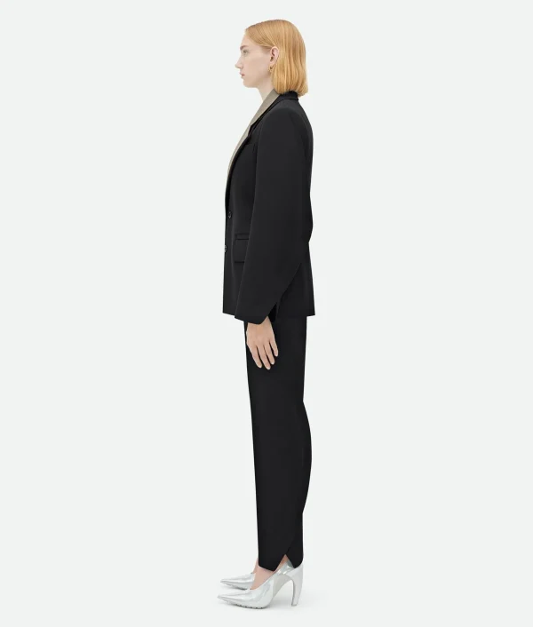 Bottega Veneta Curved Sleeves Wool Jacket With Contrasting Collar>Women Jackets