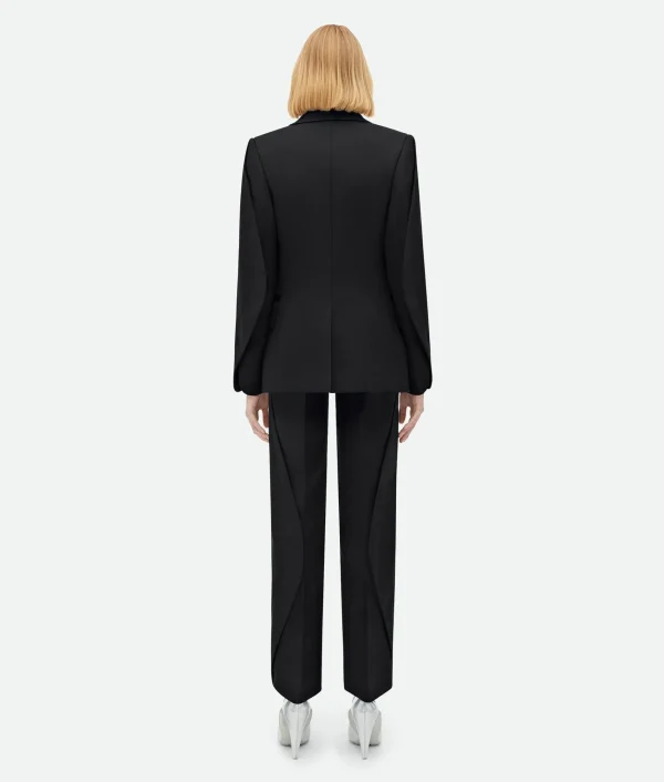 Bottega Veneta Curved Sleeves Wool Jacket With Contrasting Collar>Women Jackets