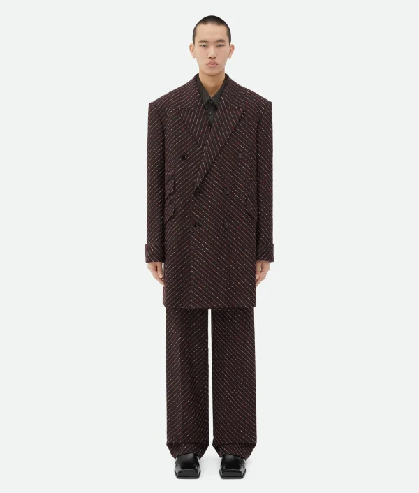Bottega Veneta Diagonal Boucle Pinstripe Coat> Coats