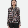 Bottega Veneta Distorted Check Printed Silk Shirt>Women Shirts
