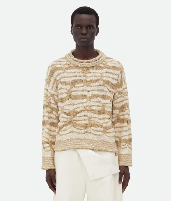 Bottega Veneta Distorted Stripe Cotton Jumper> Knitwear
