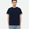 Bottega Veneta Double Layer Checked Cotton T-Shirt> T-Shirts