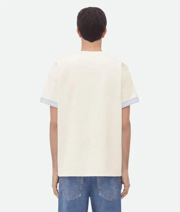Bottega Veneta Double Layer Cotton Check T-Shirt> T-Shirts