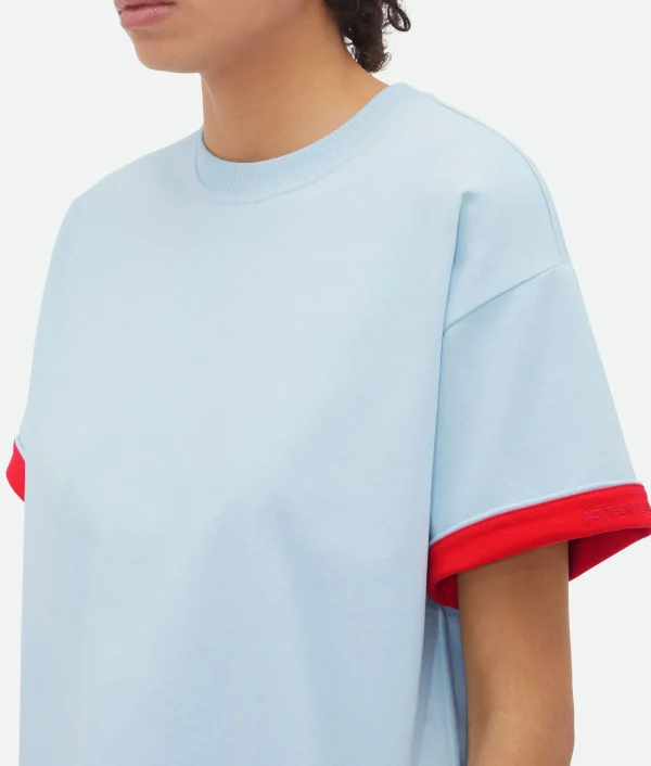 Bottega Veneta Double Layer Cotton T-Shirt>Women Tops And T-Shirts