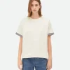 Bottega Veneta Double Layer Striped Cotton T/Shirt>Women Tops And T-Shirts