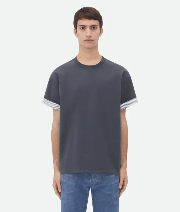 Bottega Veneta Double Layer Striped Cotton T-Shirt> T-Shirts