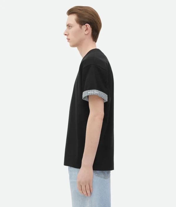 Bottega Veneta Double Layer Striped Cotton T-Shirt> T-Shirts