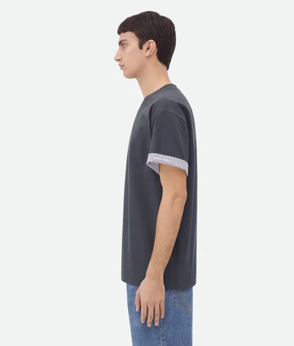 Bottega Veneta Double Layer Striped Cotton T-Shirt> T-Shirts