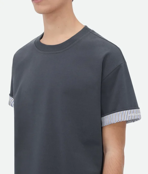 Bottega Veneta Double Layer Striped Cotton T-Shirt> T-Shirts