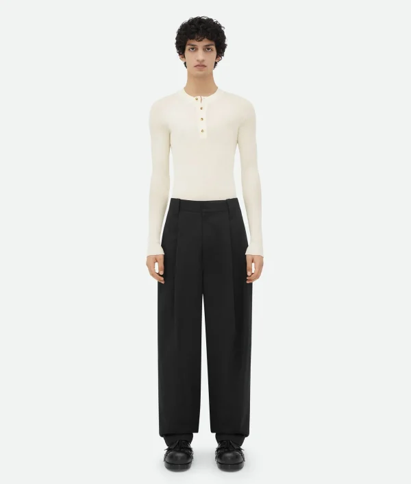 Bottega Veneta Dry Mouline Wool Trousers> Trousers And Shorts