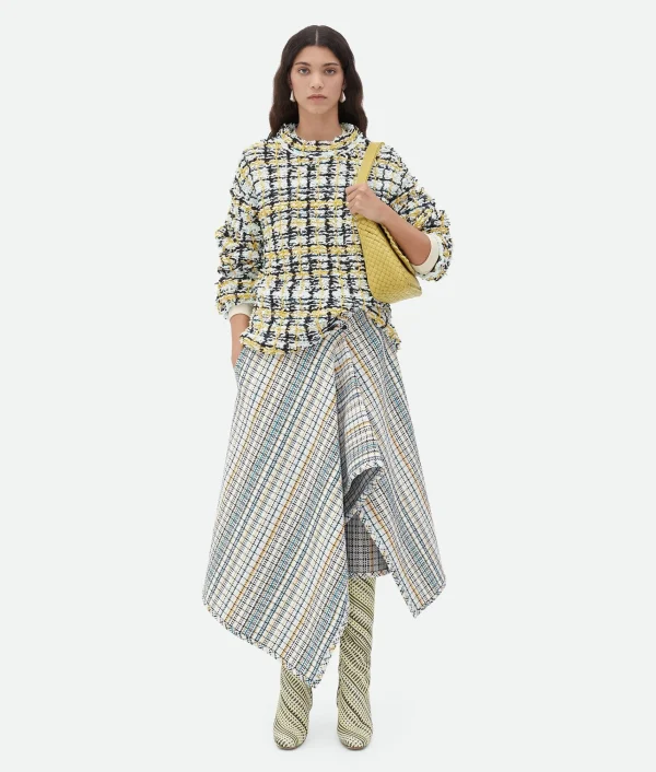 Bottega Veneta Embroidered Cotton Check Jumper>Women Knitwear