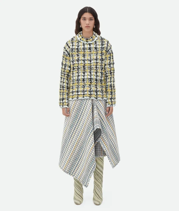 Bottega Veneta Embroidered Cotton Check Jumper>Women Knitwear