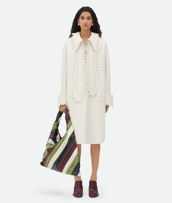 Bottega Veneta English Embroidery Leather Dress>Women Leather | Dresses