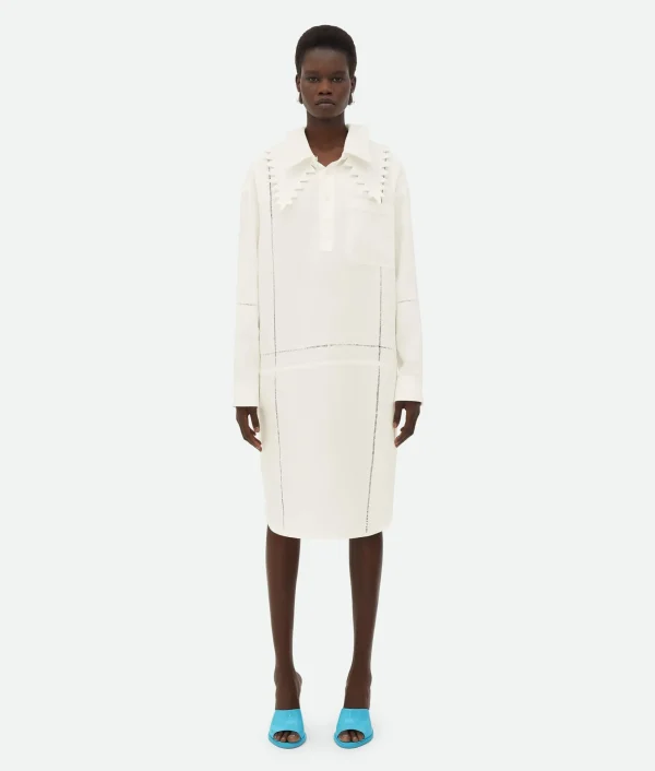 Bottega Veneta English Embroidery Linen Dress>Women Dresses
