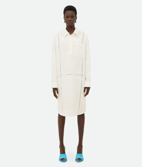 Bottega Veneta English Embroidery Linen Dress>Women Dresses