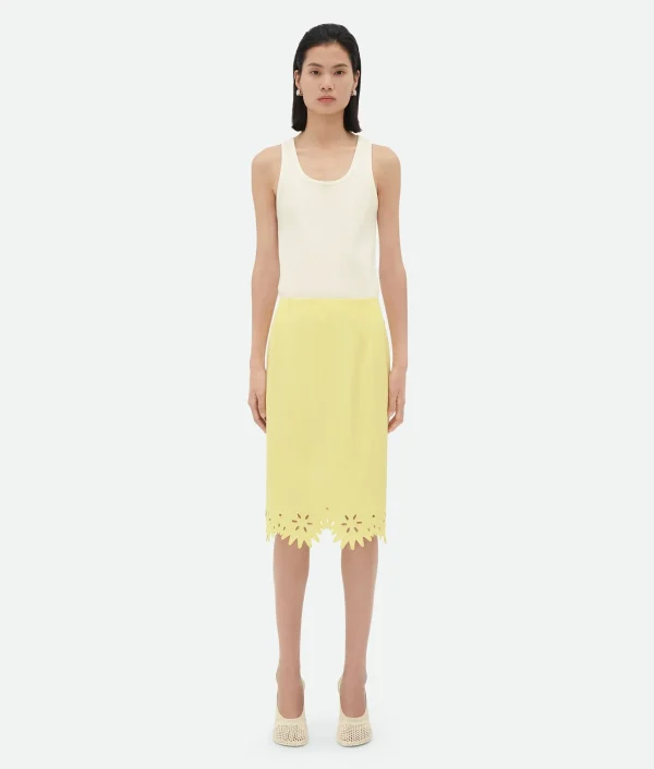 Bottega Veneta English Embroidery Viscose And Silk Skirt>Women Skirts